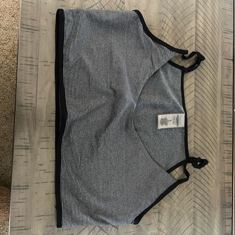 Kittenish Striped Black & White Bralette Crop Top